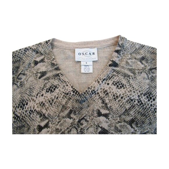 Vintage Oscar de la Renta Snakeskin Print Wool Sweater - Picture 6 of 6